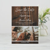 Rustieke foto bewaar de datum save the date (Staand voorkant)