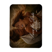 rustieke foto bewaar de datum verloving magneet (Verticaal)