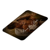 rustieke foto bewaar de datum verloving magneet (Linkerzijde)