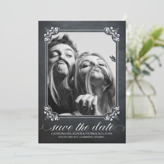  rustieke foto Bewaar de datumbekendmaking Kaart (Staand voorkant)