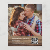 Rustieke foto boerderij QR code bruiloft uitnodigi (Achterkant)