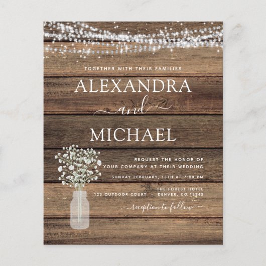 Rustieke foto boerderij QR code bruiloft uitnodigi (Voorkant)