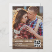Rustieke foto boerderij QR code bruiloft uitnodigi Kaart (Achterkant)