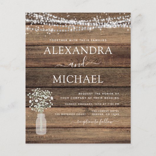 Rustieke foto boerderij verlichting bruiloft uitno (Voorkant)