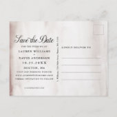 Rustieke foto Bourgogne Roos Floral Save the Date Aankondigingskaart (Achterkant)