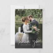 Rustieke foto bruiloft dank u kaart (Voorkant)
