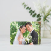 Rustieke foto bruiloft dank u kaart (Staand voorkant)