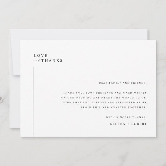 Rustieke foto bruiloft dank u kaart met notities (Achterkant)