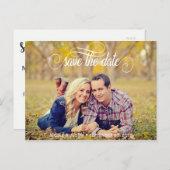 Rustieke foto bruiloft Save the Date Kaart (Voorkant / Achterkant)