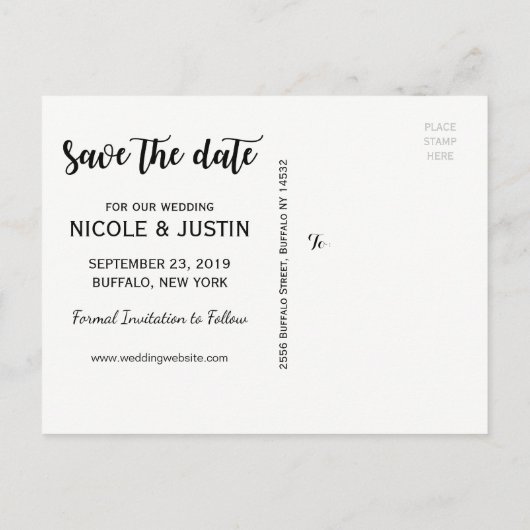 Rustieke foto bruiloft Save the Date Kaart (Achterkant)