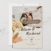  rustieke foto bruiloft uitnodiging (Voorkant)