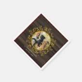 Rustieke FOTO Buffalo Plaid Rode krans gepersonali Servet (Hoek)