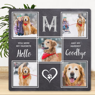 Rustieke foto-collage aandenken voor huisdierherde fotoplaat