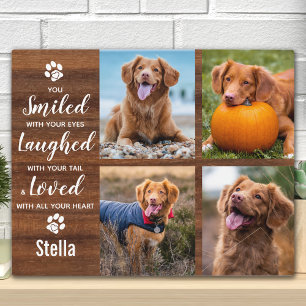 Rustieke foto-collage aandenken voor huisdierherde fotoplaat