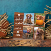 Rustieke foto-collage als aandenken voor huisdierh fotoplaat (Zijkant)