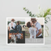 Rustieke foto collage bruiloft dank u kaart (Staand voorkant)