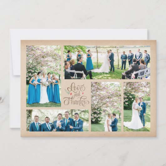  rustieke foto collage dank u kaarten (Voorkant)