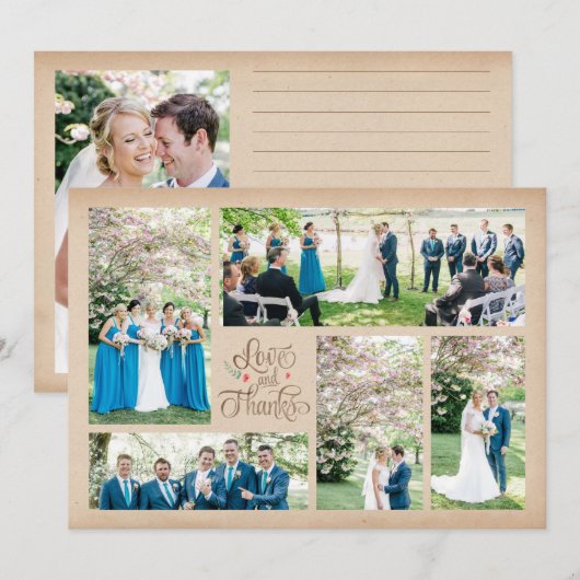  rustieke foto collage dank u kaarten (Voorkant / Achterkant)