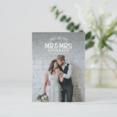 Rustieke foto dank je wel trouw aankondiging (Staand voorkant)