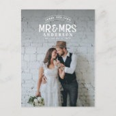 Rustieke foto dank je wel trouwdatum aankondiging (Voorkant)