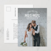 Rustieke foto dank je wel trouwkaart aankondigingskaart (Voorkant / Achterkant)