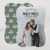 Rustieke foto dank je wel trouwkaart feestdagenkaart (Voorkant / Achterkant)