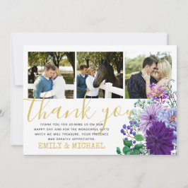 Rustieke FOTO Dankkaartjes Blauwe Bloemen Bedankkaart