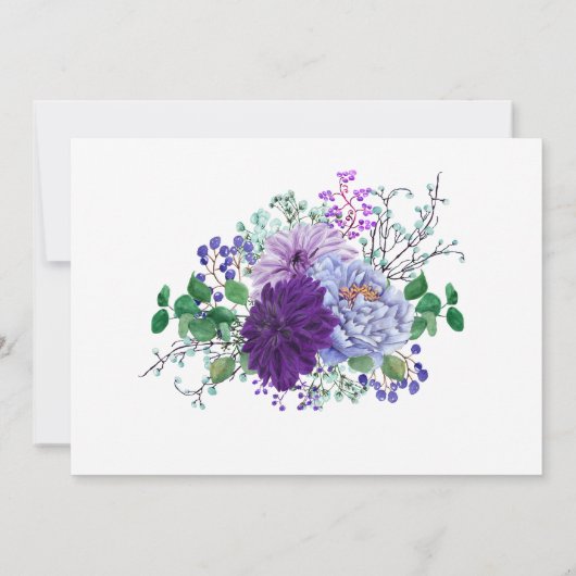 Rustieke FOTO Dankkaartjes Blauwe Bloemen Bedankkaart (Achterkant)