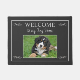 Rustieke foto familienaam welkom in mijn kleine hu deurmat
