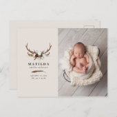 Rustieke foto geboorte aankondiging (Voorkant / Achterkant)