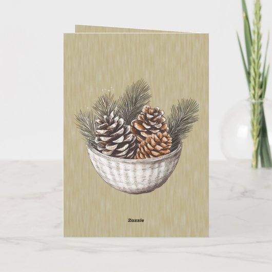 Rustieke foto Holiday Pine Flat Dank u kaart (Achterkant)