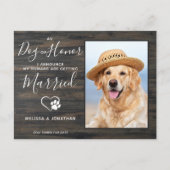 Rustieke foto hond van eer trouwring hond trouwfee aankondigingskaart (Voorkant)