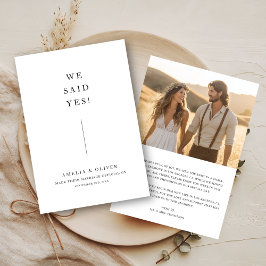 Rustieke foto inline We Said Yes trouw-elopement  Aankondiging