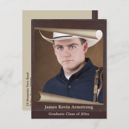 rustieke foto Lijst Bewaar de datum Aankondigingskaart (Voorkant / Achterkant)