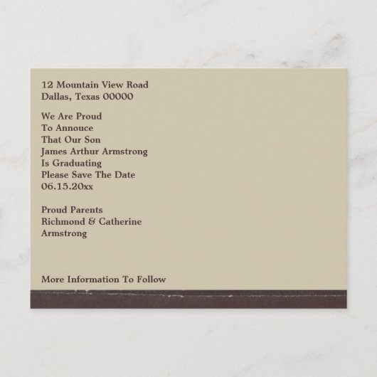 rustieke foto Lijst Bewaar de datum Aankondigingskaart (Achterkant)