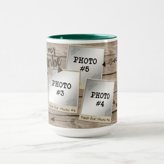 Rustieke  Foto Lijst Collage Wood MY TRIBE Mok (Midden)