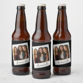 Rustieke foto Lijst met zwarte achtergrond en teks Bier Etiket (Flessen)