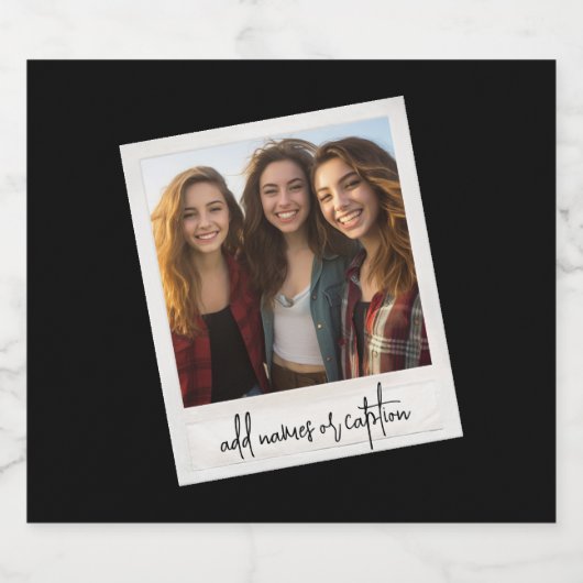 Rustieke foto Lijst met zwarte achtergrond en teks Bier Etiket (Enkel label)