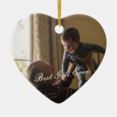 Rustieke Foto Milestone Nieuwe Opa 1e Kerstmis Keramisch Ornament (Voorkant)