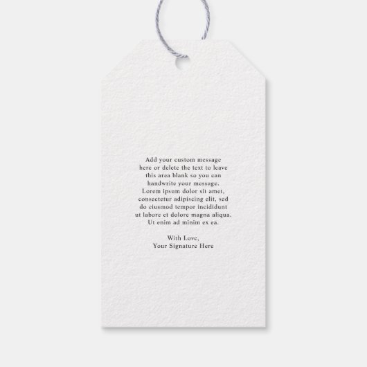 Rustieke foto Moderne bruiloft Cadeaulabel (Achterkant)