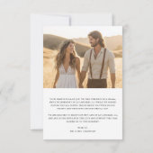 Rustieke foto online We zeiden ja bruiloft Elopeme Aankondiging (Achterkant)