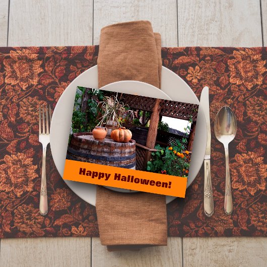 Rustieke foto oranje pompoen briefkaart