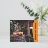 Rustieke foto oranje pompoen Vakantie Briefkaart (Staand voorkant)
