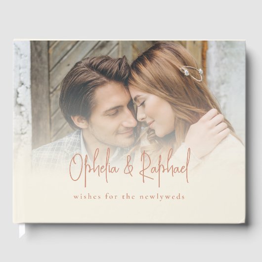 Rustieke foto overlay Script Cream Gastenboek (Voorkant)