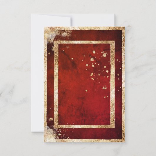 Rustieke foto rood goud plat save the date (Achterkant)