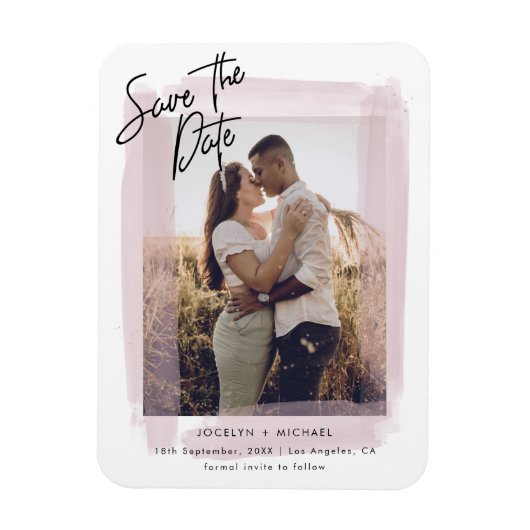 Rustieke foto Save the Date Bruiloft Magneet (Verticaal)