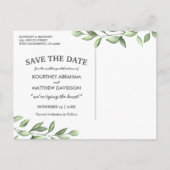 Rustieke foto save the date | groene bruiloft aankondigingskaart (Achterkant)