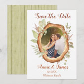 Rustieke foto Sla de datum Kaart (Voorkant / Achterkant)