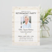 Rustieke foto Teacher Pensioen Party Kaart (Staand voorkant)