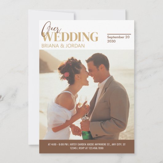 Rustieke  foto van Couple Wedding Magazine Kaart (Voorkant)